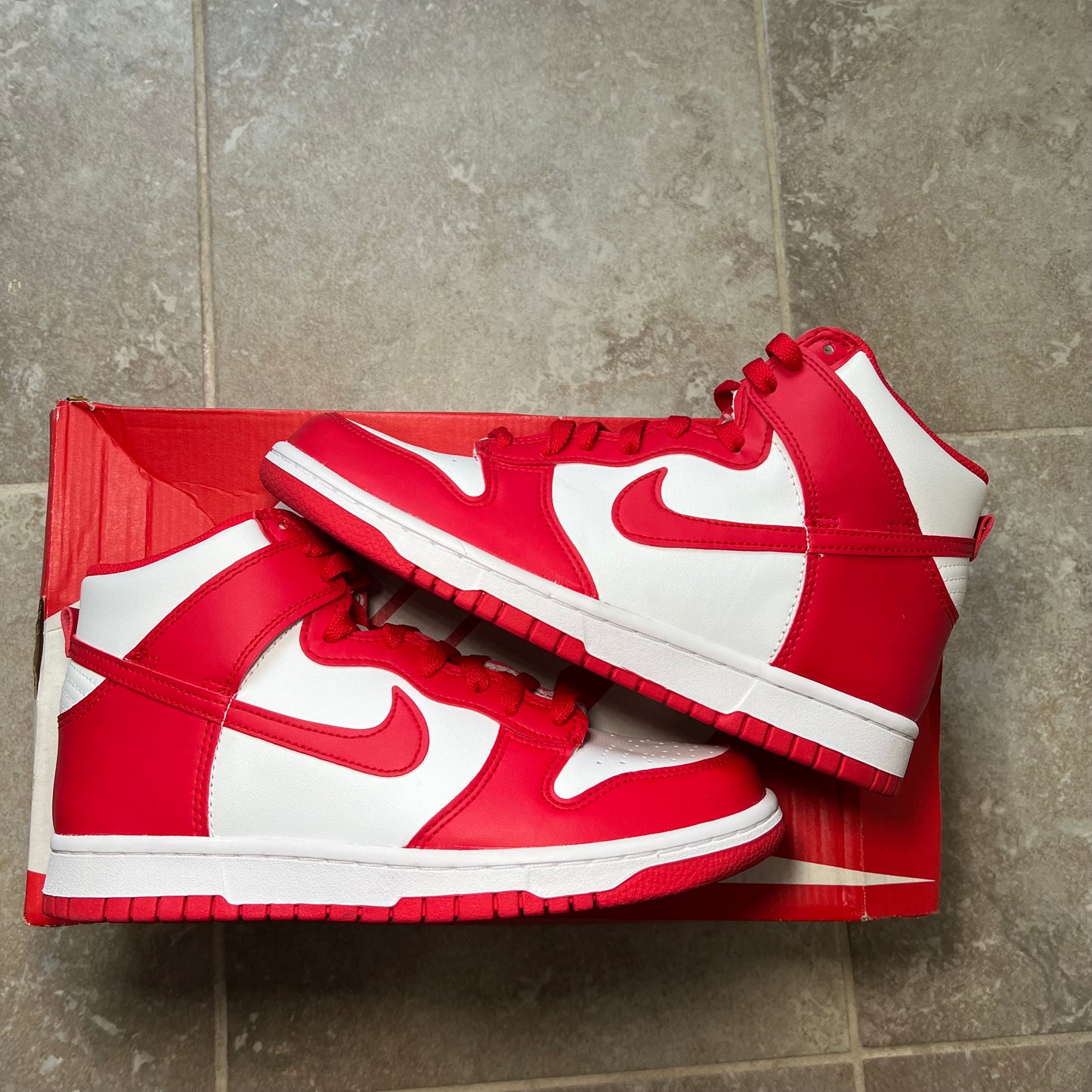 Nike Dunk High “Championship White Red” (SIZE 6.5)